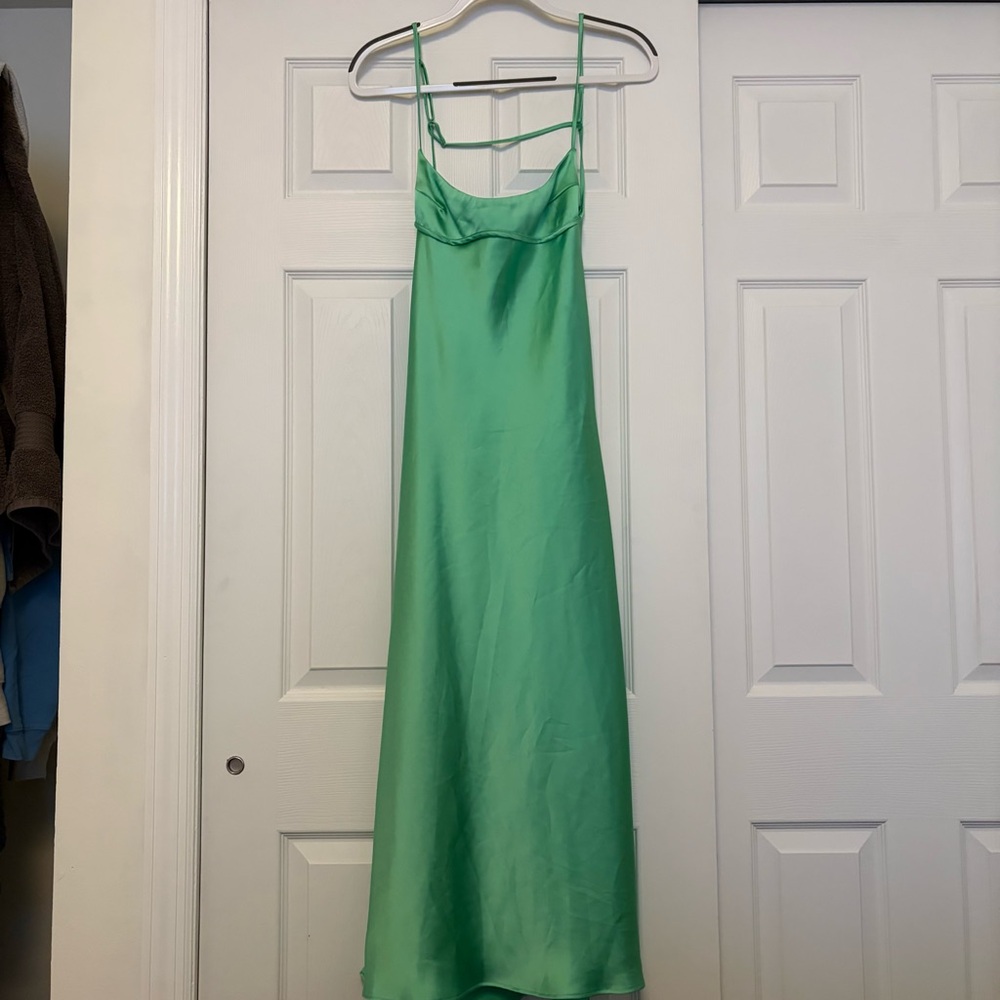 ZARA Mint Green Satin Slip Cami Dress